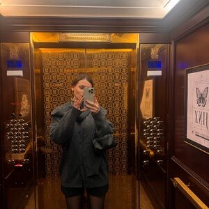 Zara Premium Collection Charcoal Knit Sweater